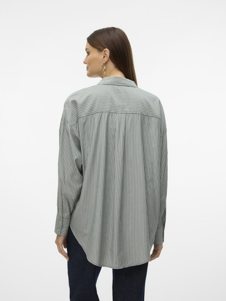 Vero Moda Weiß und grün gestreiftes Damenhemd Vero Moda Nora