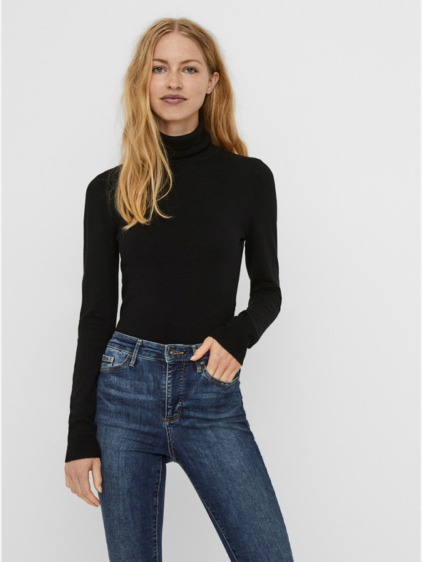 Vero Moda Schwarzer Rollkragenpullover VERO MODA Glory